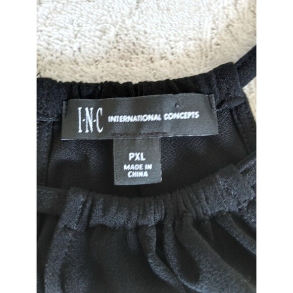 INC International Concepts Women's Embellished Bubble Hem Halter Top Black PXL - Picture 15 of 16